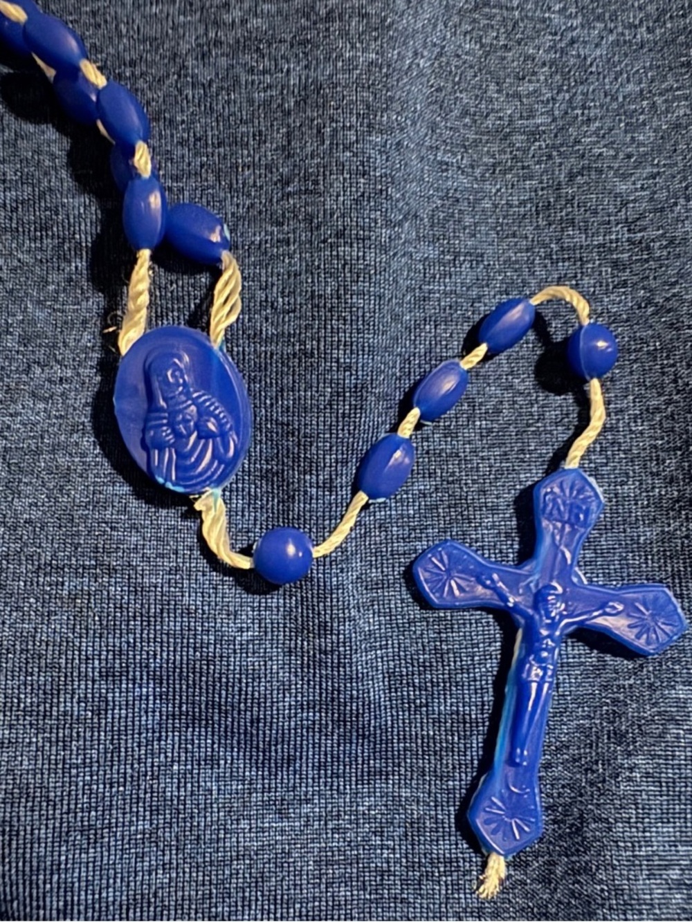 WHOLESALE ROSARIES | 6 pack lot of Navy Blue Vintage Rosary Beads